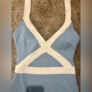 Boden textured halter neck one piece swim suit